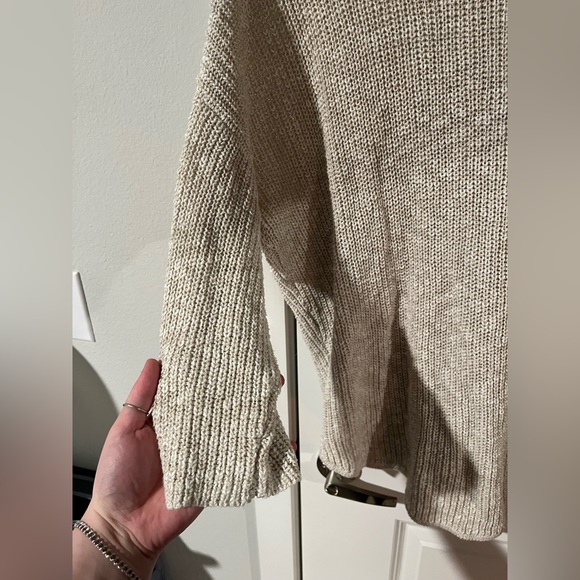 ABS Women’s Sweater Shirt Blouse Zip-Up Tan Colored Knit - Size XL - Picture 8 of 8